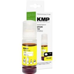 KMP Encre de recharge remplace Epson 102, T03R4 compatible jaune 70 ml E185 1642,0009