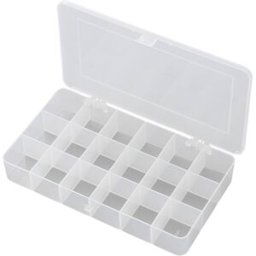 Mallette de rangement séparations fixes TRU COMPONENTS E-107 1572071 (L x l x H) 210 x 112 x 30 mm Nombre de compartiments: 18 1 pc(s)