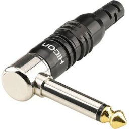 Jack 6.35 mm mâle, coudé Hicon HI-J63MA07 Nombre de pôles: 2 mono noir 1 pc(s)