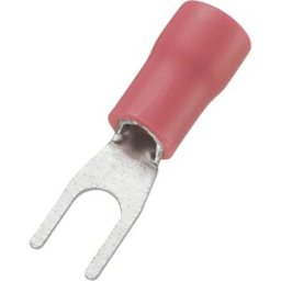 Cosse à fourche TRU COMPONENTS SV1.25-3.2 745224 Ø du trou: 3.2 mm 0.50 mm² 1.50 mm² M3 partiellement isolé rouge 100 pc(s)