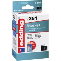 Edding Encre remplace Brother LC-980BK compatible noir EDD-381 18-381