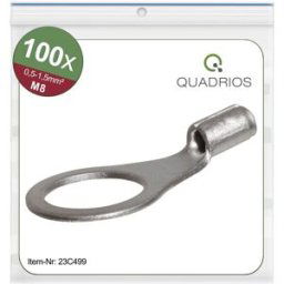Quadrios 23C499 Cosse à oeillet Section max.=1.5 mm² Ø du trou=8.5 mm non isolé 100 pc(s)