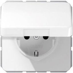 Jung simple Insert Prise 2P+T avec clapet blanc-alpin CD1520BFKLWW 1 pc(s)
