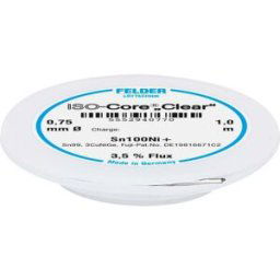 Felder ISO-Core Clear Sn100Ni+ Étain à souder sans plomb bobine Sn99,25Cu0,7Ni0,05 0.75 mm