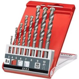 kwb 39800 acier thermo-traité Jeu de forets spiralés pour pierre 8 pièces 3 mm, 4 mm, 5 mm, 6 mm, 7 mm, 8 mm, 9 mm, 10 mm tige cylindrique 8 pc(s)