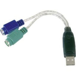 Câble adaptateur clavier/souris USB / PS/2 Digitus DA-70118 - [1x USB 2.0 type A mâle - 2x PS/2 femelle] 10.00 cm