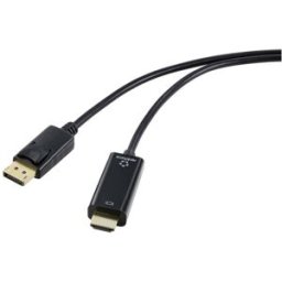 Renkforce DisplayPort / HDMI Câble adaptateur Fiche mâle DisplayPort, Fiche mâle HDMI-A 1.00 m noir RF-5179186 Câble DisplayPort