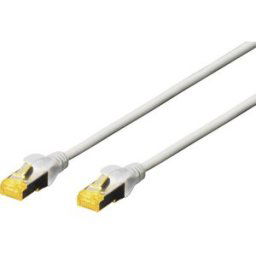 Digitus DK-1644-A-100 RJ45 Câble réseau, câble patch CAT 6a S/FTP 10.00 m gris sans halogène, torsadé par paire, avec cliquet dencastrement, ignifuge 1 pc(s)