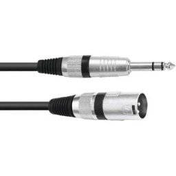 Omnitronic 30225197 XLR Câble adaptateur [1x XLR mâle 3 pôles - 1x Jack mâle 6,3 mm (stéréo)] 5.00 m noir