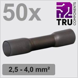 TRU COMPONENTS TC-12888408 Prolongateur avec gaine thermorétractable 2.5 mm² 4 mm² entièrement isolé noir 50 pc(s)