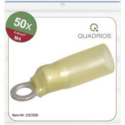 Quadrios 23C526 Cosse à oeillet Section max.=6 mm² Ø du trou=4.3 mm partiellement isolé jaune 50 pc(s)