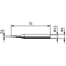 Ersa 0162KD Panne de fer à souder forme de burin, droite Taille de la panne 2.60 mm Contenu 1 pc(s)