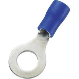 TRU COMPONENTS 746568 Cosse à oeillet Section max.=2.50 mm² Ø du trou=6.4 mm partiellement isolé bleu 100 pc(s)