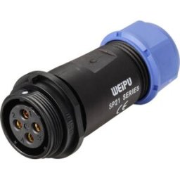 Connecteur de câble femelle, droit In Line 4 pôles 30 A 500 V/AC IP68 Weipu SP2111 / S 4 I