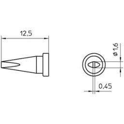 Weller LT ASL Panne de fer à souder forme de burin Taille de la panne 0.45 mm Longueur de la panne 13 mm Contenu 1 pc(s)
