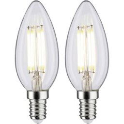 Paulmann 70453 LED CEE F (A - G) E14 forme de flamme 4.8 W blanc neutre (Ø x H) 35 mm x 98 mm 2 pc(s)