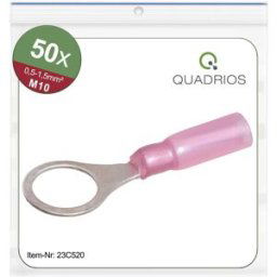 Quadrios 23C520 Cosse à oeillet Section max.=1.5 mm² Ø du trou=10.5 mm partiellement isolé rouge 50 pc(s)