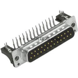 Embase SUB-D mâle 9 pôles Harting 09661626815 90 ° à souder 1 pc(s)
