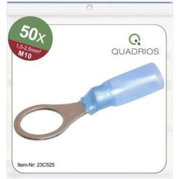 Quadrios 23C525 Cosse à oeillet Section max.=2.5 mm² Ø du trou=10.5 mm partiellement isolé bleu 50 pc(s)