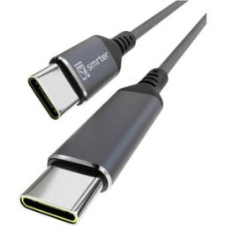 Smrter Câble USB-C USB 2.0 USB-C® mâle, USB-C® mâle 2.00 m anthracite avec fonction OTG, rond, gaine textile SMRTER_SPEEDY100_L_AT