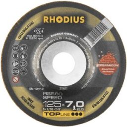Rhodius 210611 RS580 SPEED Disque à ébarber à moyeu déporté Diamètre 125 mm Ø de perçage 22.23 mm acier inoxydable, acier 1 pc(s)