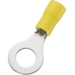 TRU COMPONENTS 746750 Cosse à oeillet Section max.=6 mm² Ø du trou=8.4 mm partiellement isolé jaune 50 pc(s)