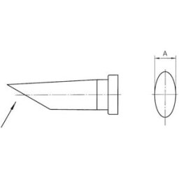 Weller LT-CC Panne de fer à souder forme ronde, bideautée Taille de la panne 3.2 mm Contenu 1 pc(s)