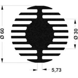 Dissipateur pour LED Fischer Elektronik SK 578 25 SA 10021585 2.1 K/W (Ø x H) 60 mm x 25 mm 1 pc(s)