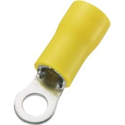 TRU COMPONENTS 746628 Cosse à oeillet Section max.=6 mm² Ø du trou=4.3 mm partiellement isolé jaune 50 pc(s)