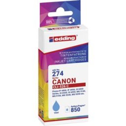 Edding Encre remplace Canon CLI-526C compatible cyan EDD-274 18-274-01