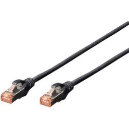 Digitus DK-1644-070/BL RJ45 Câble réseau, câble patch CAT 6 S/FTP 7.00 m noir sans halogène, torsadé par paire, avec cliquet dencastrement, ignifuge 1 pc(s)