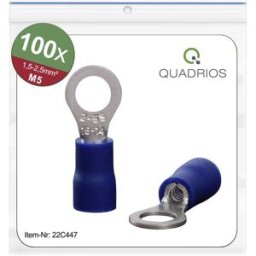 Quadrios 22C447 Cosse à oeillet Section max.=2.5 mm² Ø du trou=5.3 mm partiellement isolé bleu 1 set