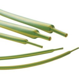 Hongshang 10468 Gaine thermorétractable sans colle jaune, vert 38.10 mm 19.50 mm Taux de retreint:2:1 Marchandise vendue au mètre