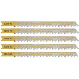 kwb 620235 Lames de scie sauteuse, travail du bois, HCS, tige universelle, pack professionnel, 5 x moyen 5 pc(s)
