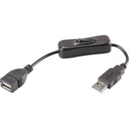 Renkforce Câble USB USB 2.0 USB-A mâle, USB-A femelle 0.25 m noir avec interrupteur On/Off, contacts dorés RF-3322982