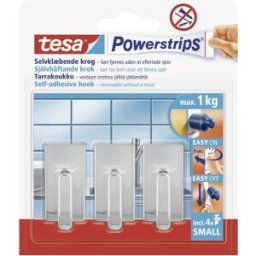 Crochet petit et classique tesa Powerstrip® tesa 57540-00012-20 chrome 3 pc(s)