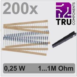 TRU COMPONENTS TC-12888448 T22P035 Jeu de résistances à couche métallique sortie axiale 0.25 W 1 % 200 pc(s)