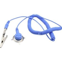 Quadrios Câble de mise à la terre antistatique (ESD) 1.80 m borne, Pression mâle 10 mm, connecteur mâle, pince crocodile