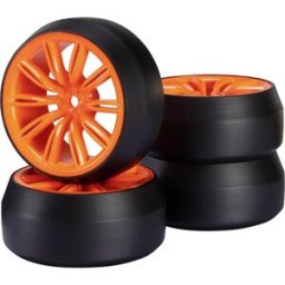 Reely 1:10 Voiture de tourisme Roues complètes Drift 10 doubles rayons rouge signal 1 pc(s)