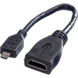 VALUE Câble HDMI High Speed avec Ethernet, HDMI F - Micro HDMI M, 0,15 m
