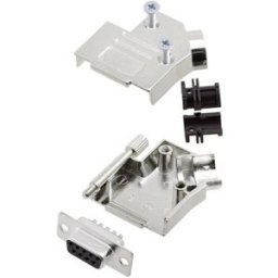 Amphenol L17D45ZK09+L77SDE09S Kit embase SUB-D femelle 45 ° Nombre de pôles: 9 fût à souder 1 pc(s)