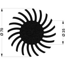 Dissipateur pour LED Fischer Elektronik SK 571 50 SA 10021489 1.45 K/W (Ø x H) 70 mm x 50 mm 1 pc(s)