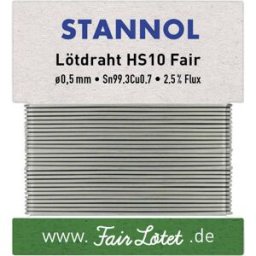 Étain à souder sans plomb Stannol HS10Fair Sn99,3Cu0,7 ROM1 10 g 0.5 mm