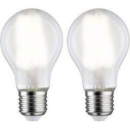 Paulmann 28924 LED CEE E (A - G) E27 forme de poire 7 W = 60 W blanc neutre (Ø x H) 60 mm x 106 mm 2 pc(s)