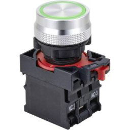 TRU COMPONENTS TC-10091044 ONPOW26-11E/G/12V Interrupteur à pression 250 V 5 A 1 x On/(On) à rappel vert IP40 1 pc(s)