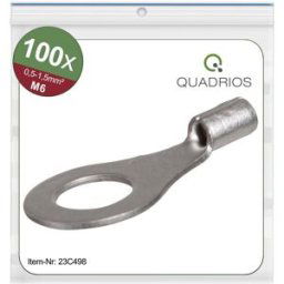 Quadrios 23C498 Cosse à oeillet Section max.=1.5 mm² Ø du trou=6.5 mm non isolé 100 pc(s)