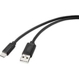 Renkforce Câble USB USB 2.0 USB-C® mâle, USB-A mâle 2.00 m noir avec surface antimicrobienne RF-4695144