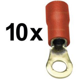 SinusLive RKS-1,5 P Cosse à oeillet Section max.=1.50 mm² Ø du trou=4 mm partiellement isolé rouge 10 pc(s)