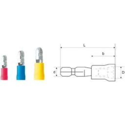 Cosse cylindrique mâle Weidmüller 9200690000 4 mm² 6 mm² Ø de la broche: 5 mm partiellement isolé jaune 100 pc(s)