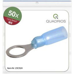 Quadrios 23C524 Cosse à oeillet Section max.=2.5 mm² Ø du trou=8.5 mm partiellement isolé bleu 50 pc(s)